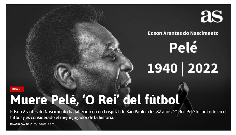 Jornais de todo o mundo repercutem morte de Pelé; veja as capas