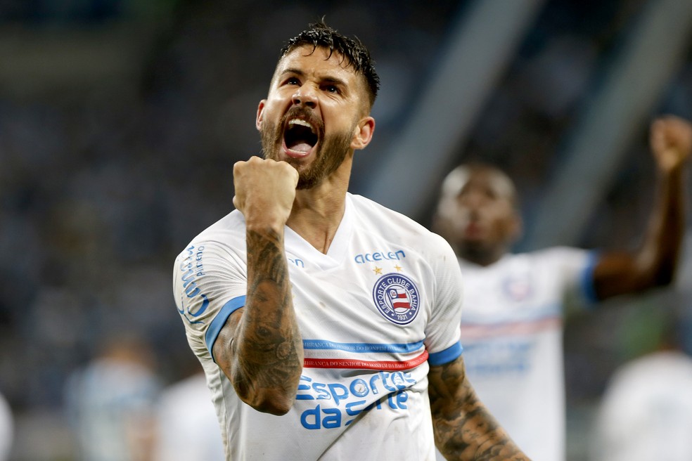 Everaldo tem a confiança de Rogério Ceni como 9 do Bahia — Foto: Felipe Oliveira / EC Bahia / Divulgação