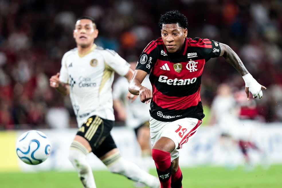 Plata em ação no Flamengo x Cusco — Foto: Gilvan de Souza / Flamengo