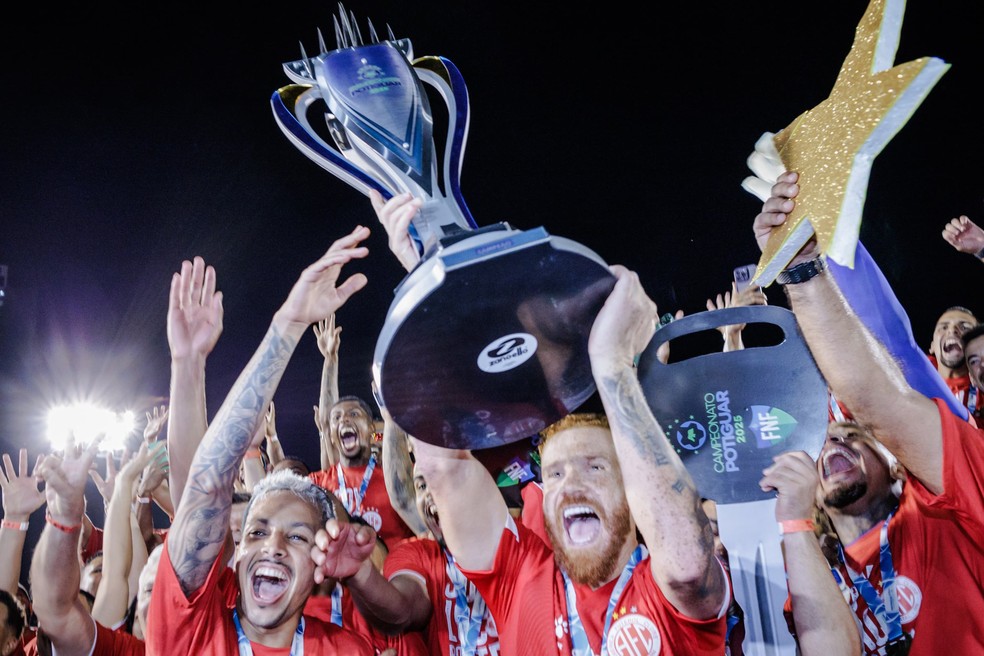 América-RN campeão potiguar — Foto: Gabriel Leite/América FC