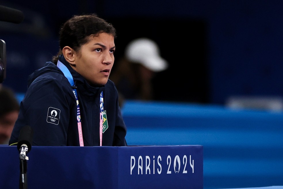 Sarah Menezes, técnica da seleção brasileira de judô nas Olimpíadas de Paris — Foto: Miriam Jeske/COB