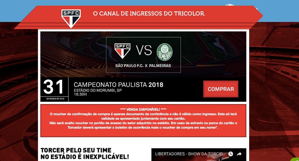 São Paulo já vendeu 15 mil ingressos para clássico contra o Corinthians;  saiba como comprar