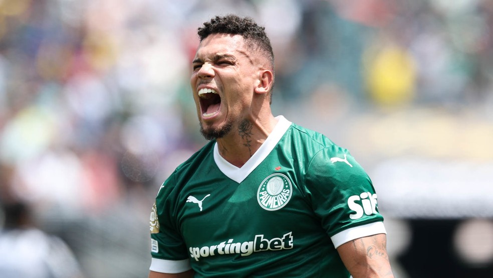 Paulinho comemora gol da vitória do Palmeiras sobre o Botafogo na Copa do Mundo de Clubes — Foto: Cesar Greco/Palmeiras