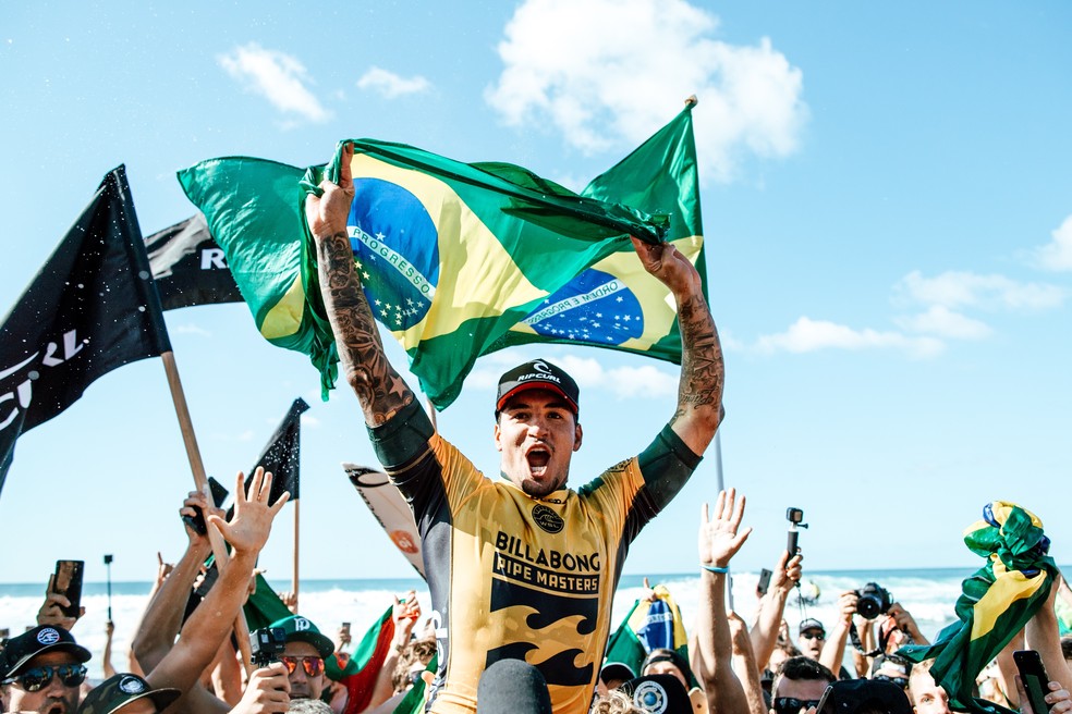 Gabriel Medina quer repetir a vitória em Pipeline de 2018 — Foto: Ed Sloane/WSL