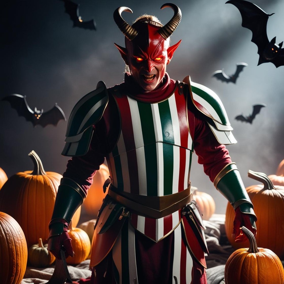 Mascote do Fluminense para o halloween criado através de inteligência artificial — Foto: ge