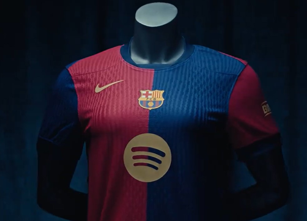 Nova camisa do Barcelona para a temporada 2024/2025 — Foto: Reprodução