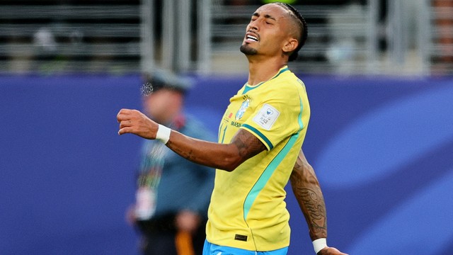 Raphinha lamenta em Brasil x Marrocos Seleção