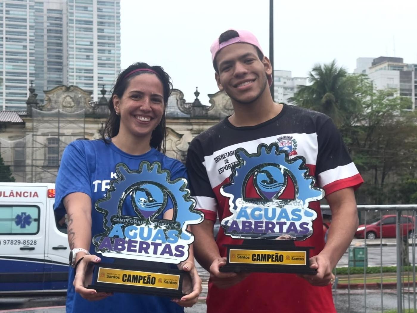Atuais campeões vencem 3ª etapa do Campeonato Santista de Águas Abertas