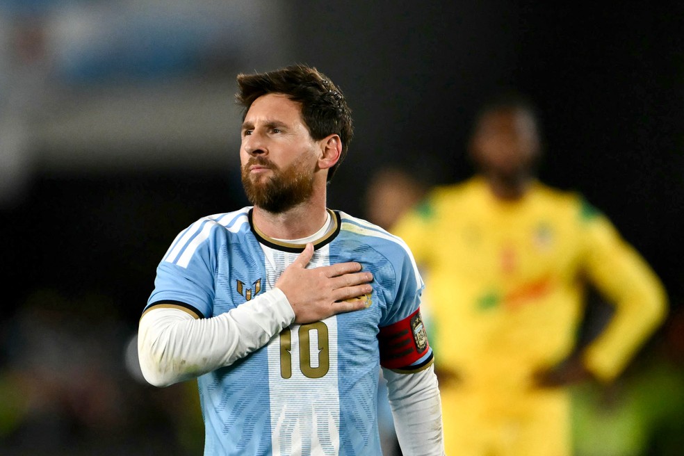 Messi despedida seleção argentina — Foto: LUIS ROBAYO / AFP