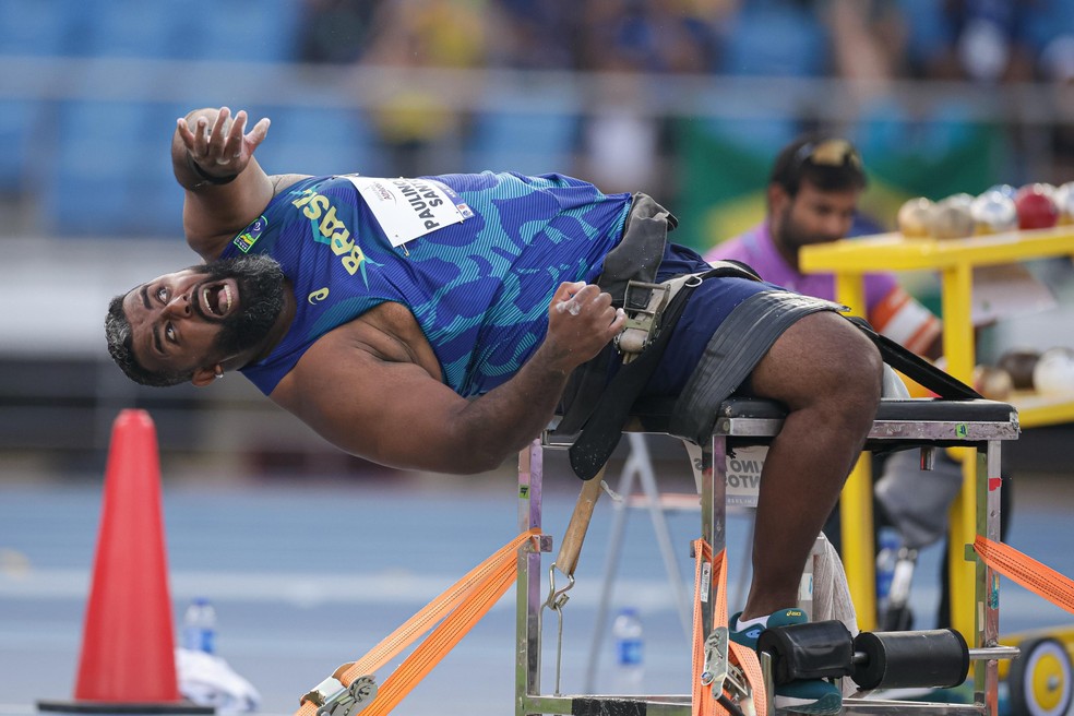 Thiago Paulino na final do Mundial paral&iacute;mpico de atletismo &mdash; Foto: Cris Mattos/CPB