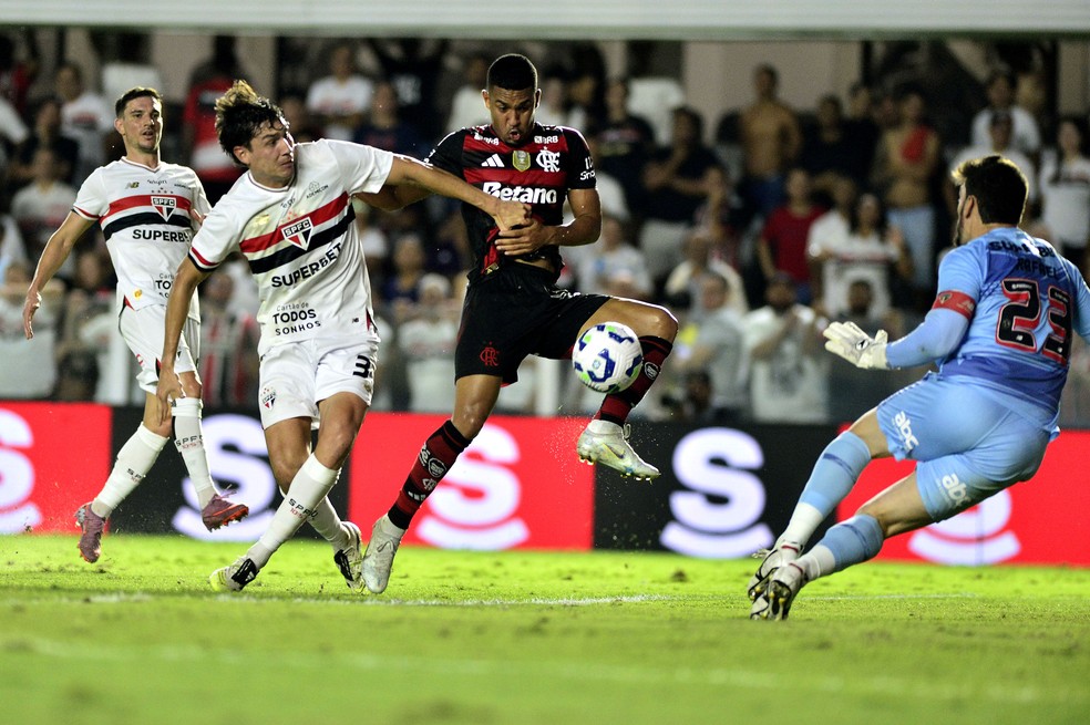 São Paulo x Flamengo - Vila Belmiro - Brasileirão — Foto: Marcos Ribolli
