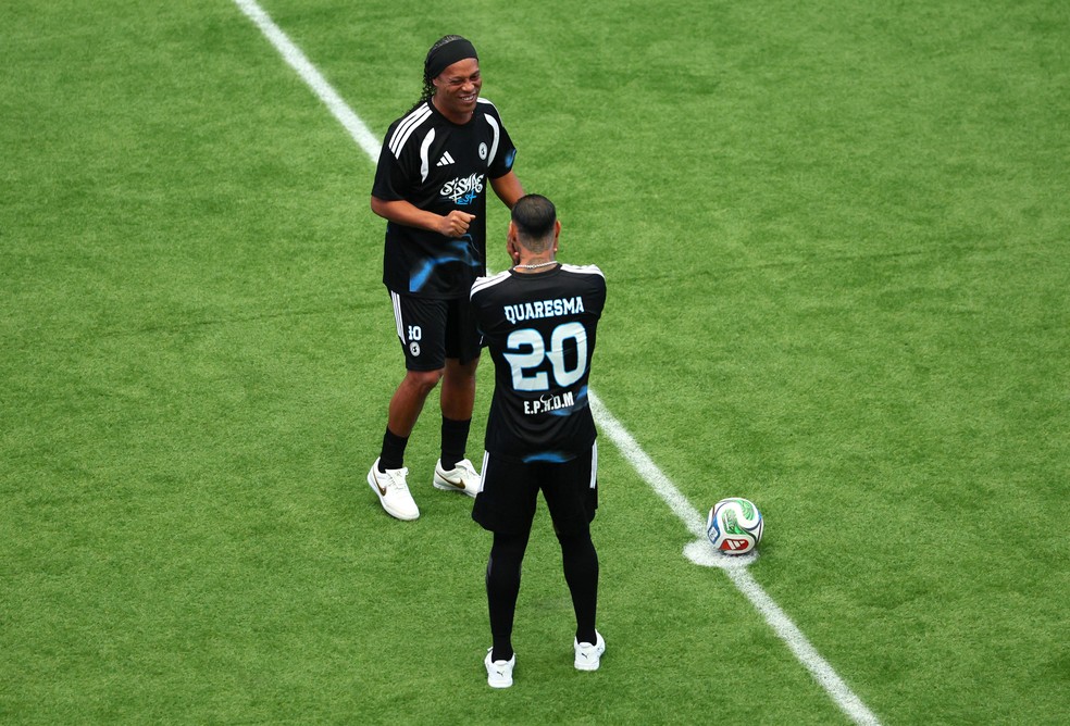 Ronaldinho no US Open com Ricardo Quaresma