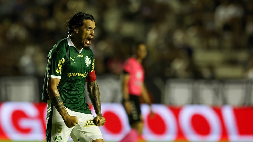 Gustavo Gómez comemora gol do Palmeiras contra a Inter de Limeira — Foto: Cesar Greco/Palmeiras
