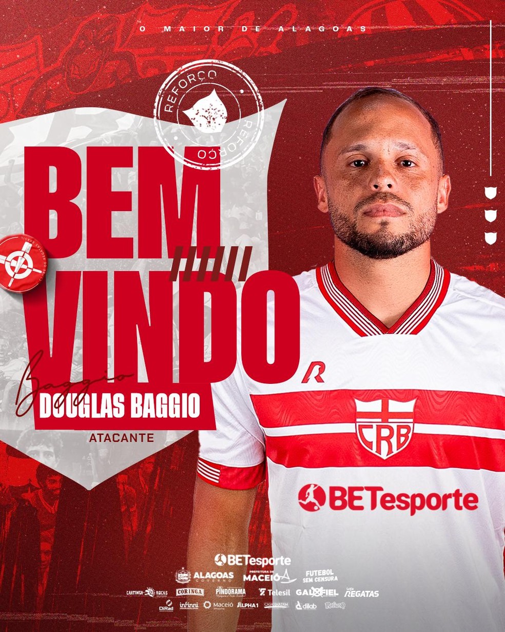 Douglas Baggio, atacante do CRB — Foto: Divulgação/CRB