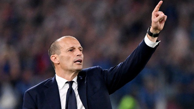 Massimiliano Allegri, técnico da Juventus, na final da Copa da Itália contra a Atalanta