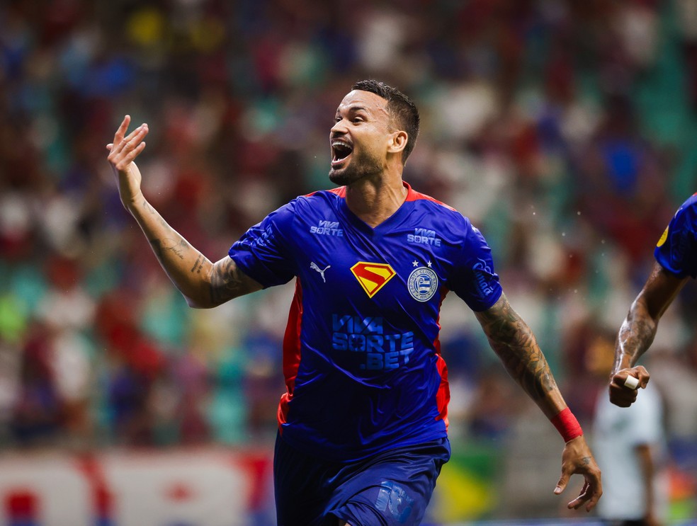 Willian José comemora gol do Bahia contra o Grêmio — Foto: Letícia Martins / EC Bahia