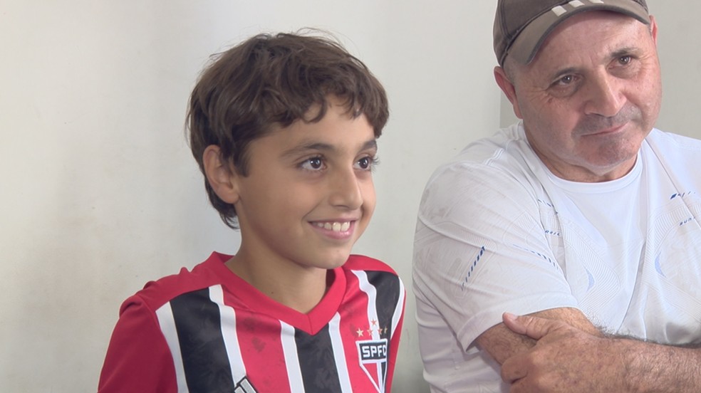 Lionel Messi da Silva e o pai Eduardo — Foto: Reprodução/EPTV
