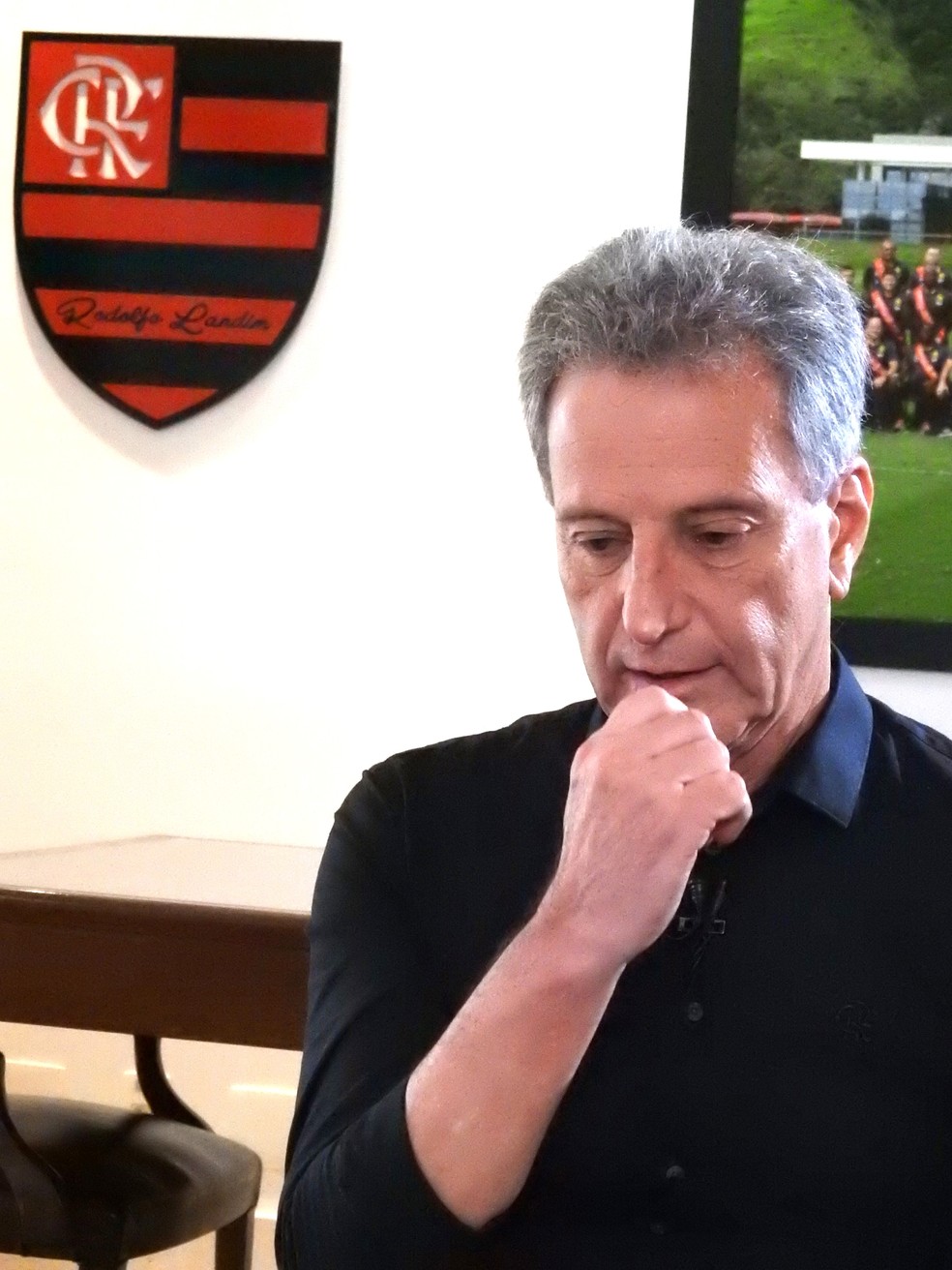 Rodolfo Landim, presidente do Flamengo, em entrevista exclusiva ao ge — Foto: Fred Gomes