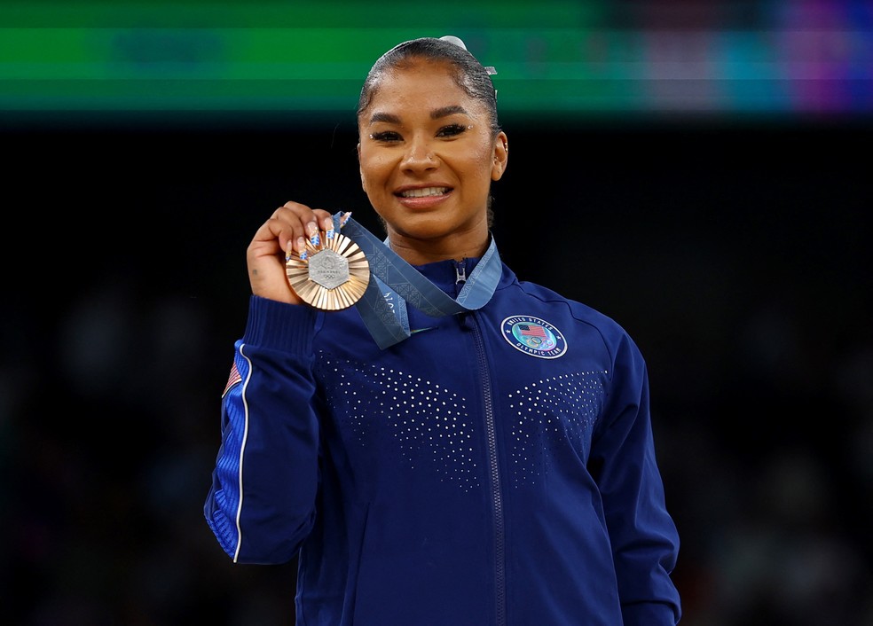 Jordan Chiles; medalha de bronze no solo em Paris 2024 — Foto: REUTERS/Hannah Mckay