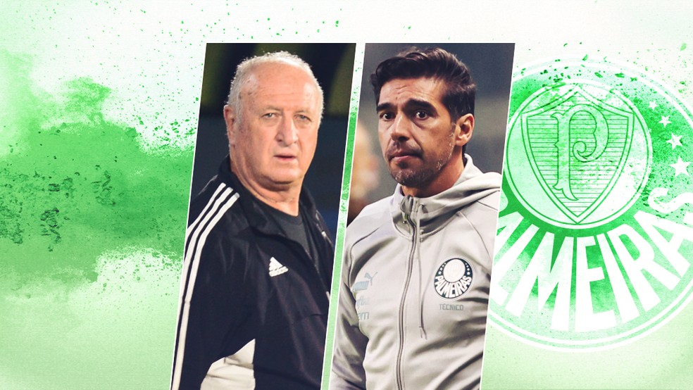 Luiz Felipe Scolari e Abel Ferreira se enfrentam na Libertadores — Foto: Montagem ge