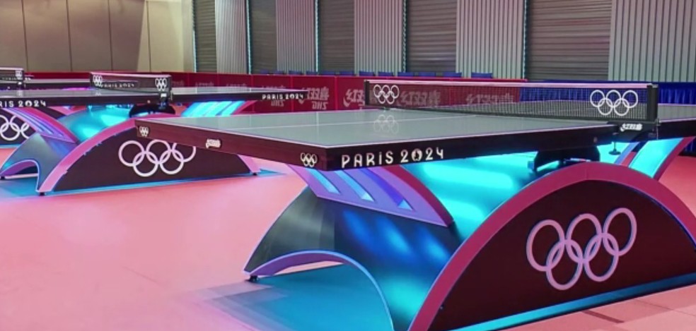 Olimpíadas de Paris terão mesas de tênis de mesa de alta tecnologia — Foto: Reprodução Reuters