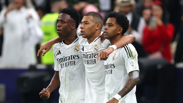 Vini Jr., Mbappé e Rodrygo em vitória do Real Madrid sobre o Pachuca