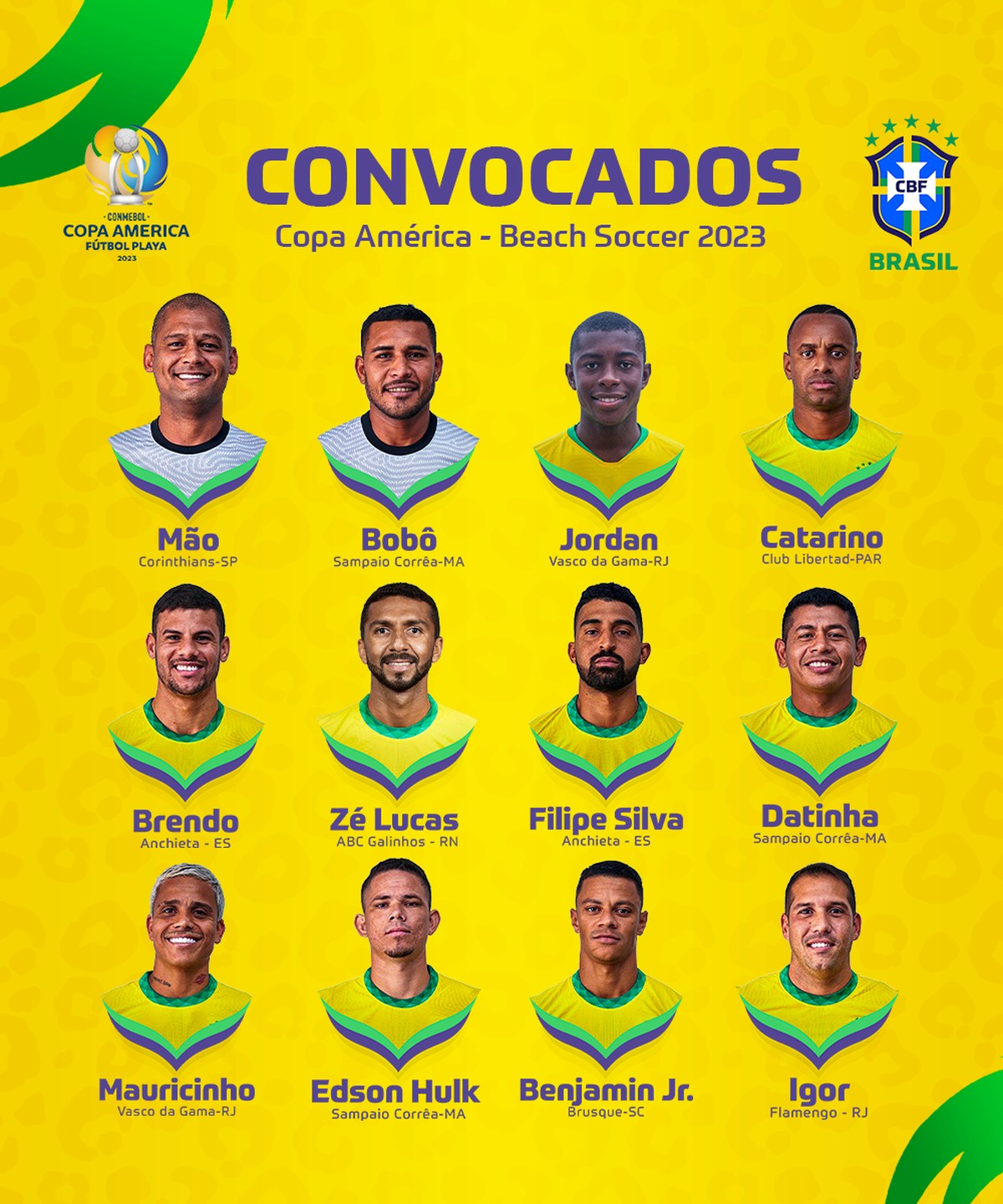 Futebol de areia seleção brasileira é convocada para a Copa América