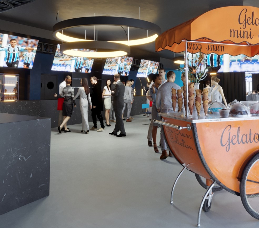 Projeto do novo camarote que será inaugurado na Arena do Grêmio — Foto: Divulgação/Soccer Hospitality