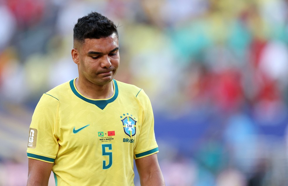 Casemiro em Brasil x Marrocos — Foto: Angela Weiss/AFP