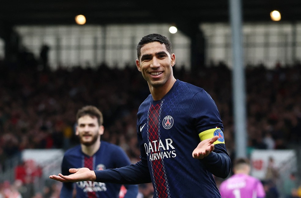 Achraf Hakimi em ação pelo PSG