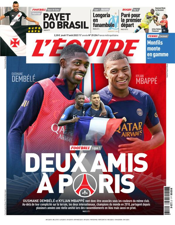 fête des fans de Vasco pour Payet fait la couverture du plus grand journal sportif français |  Basque