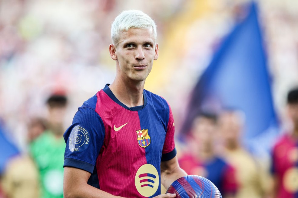 Principal reforço do Barcelona para a temporada, Dani Olmo foi um dos 10 mais caros da janela — Foto: Getty Images