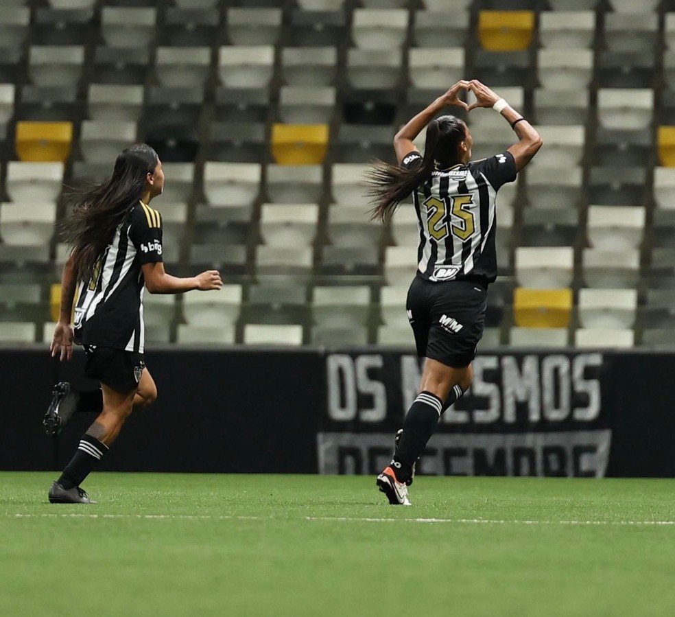 Geysna comemora gol do Atlético-MG diante do Vitória, na Arena MRV — Foto: Divulgação/CAM
