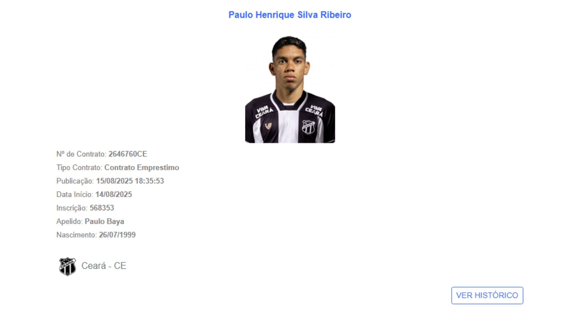 Paulo Baya é anunciado pelo Ceará e já está regularizado
