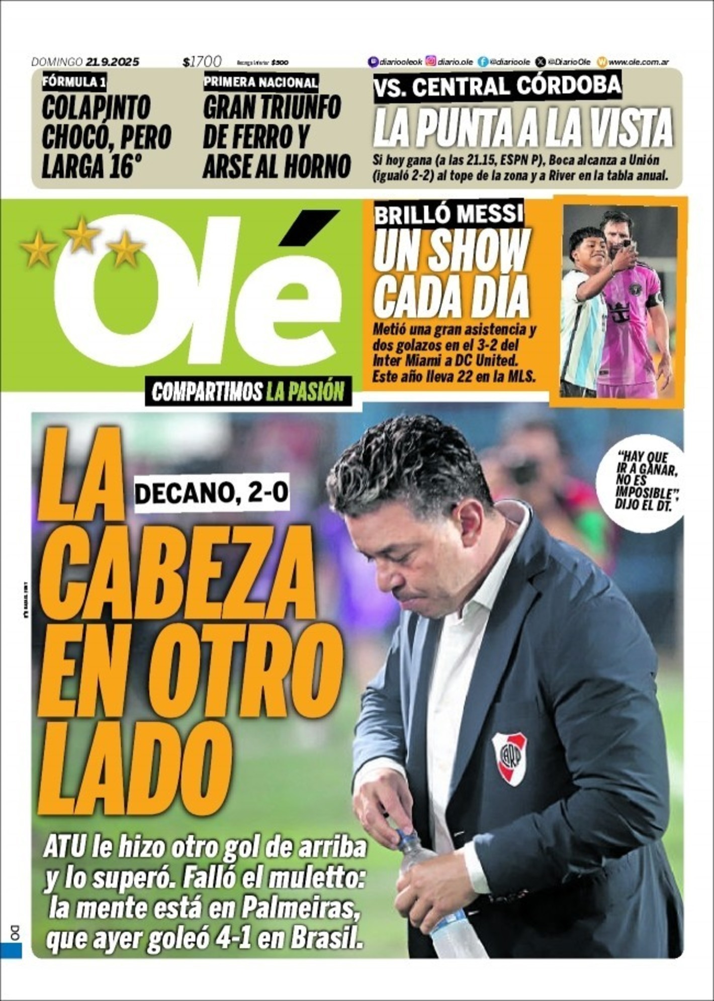 Gallardo acredita em reviravolta e almeja história contra o Palmeiras