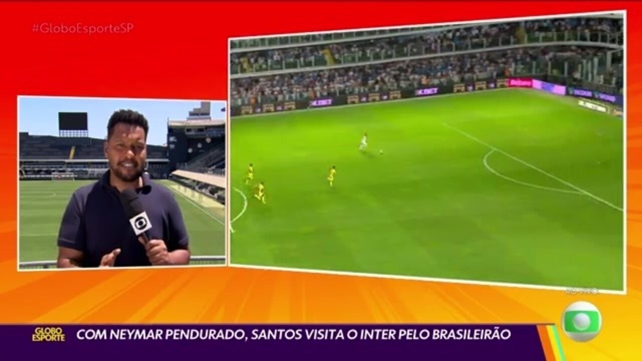 Neymar não vai a campo em treino e deve ficar fora de Inter x Santos | Ge