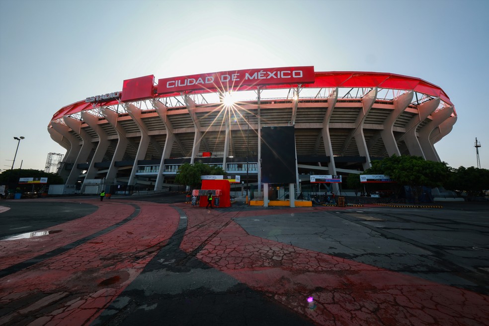 Est�dio Azteca, que recebera jogos de Copa do Mundo pela terceira vez � Foto:  Hector Vivas/Getty Images