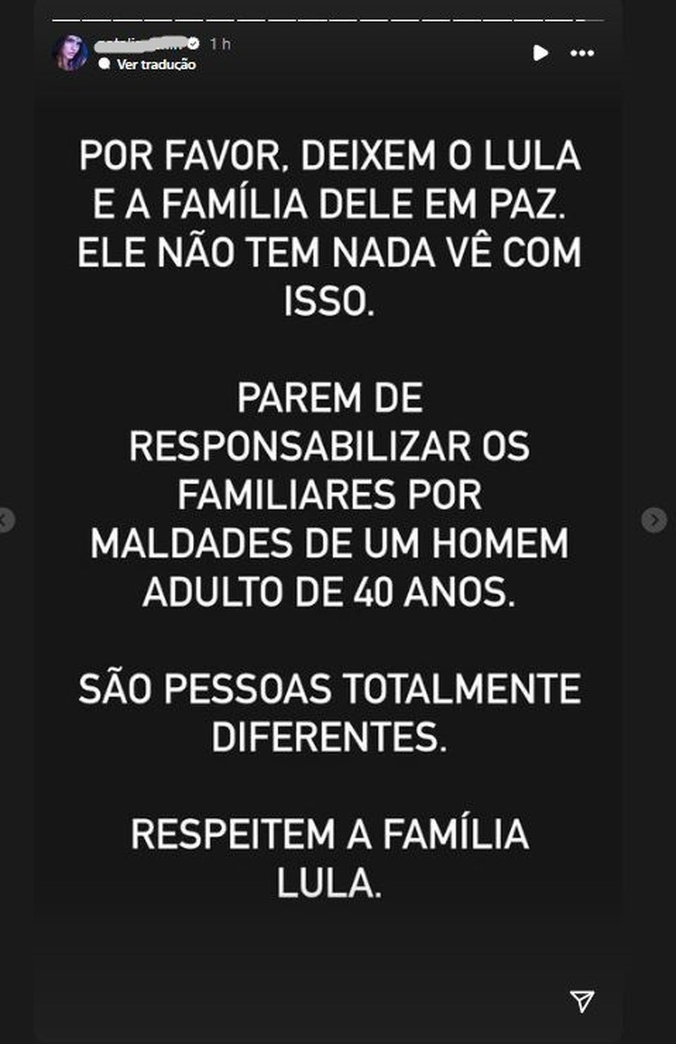 Post de Natália — Foto: Reprodução