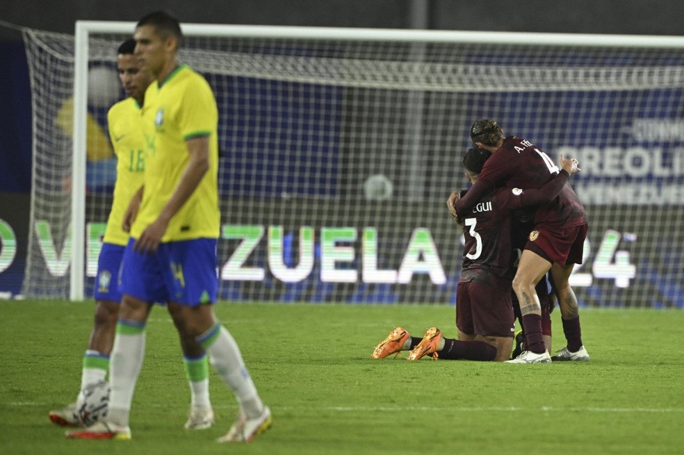 Venezuela vence o Brasil por 3 a 1 no Torneio Pré-Olímpico — Foto: AFP