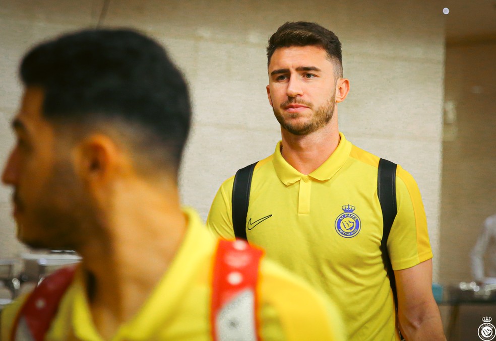 Laporte na chegada para Al-Hazem x Al-Nassr — Foto: Reprodução/Twitter
