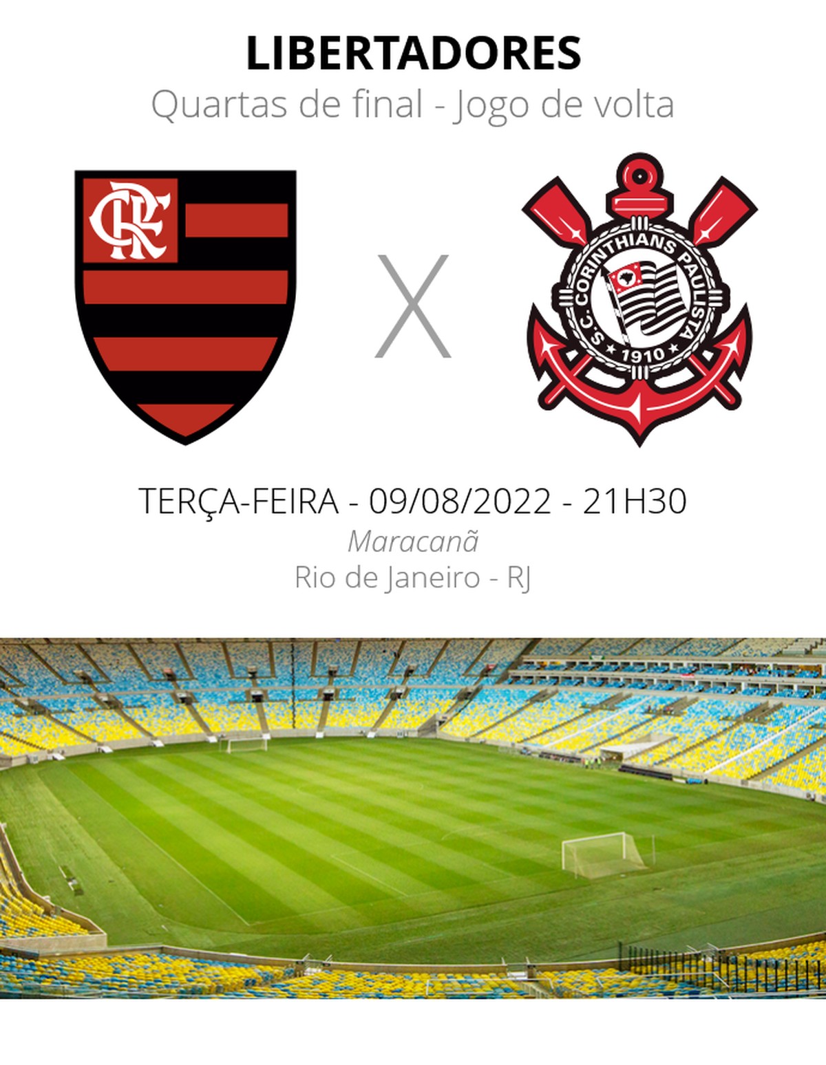 Corinthians x Flamengo ao vivo: onde assistir ao jogo da Libertadores online