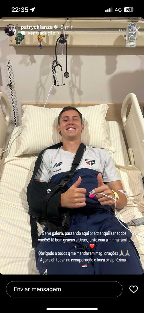 Torcida do São Paulo tranquilizada por Patryck no hospital; Estêvão se desculpa