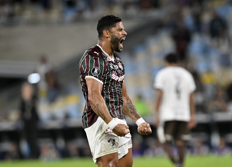 Hulk comemora em Fluminense x Platense � Foto: Andr� Dur�o