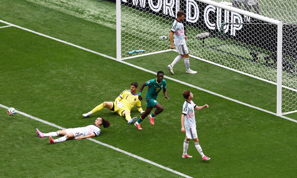 Jogadores da Bélgica em ação na prorrogação