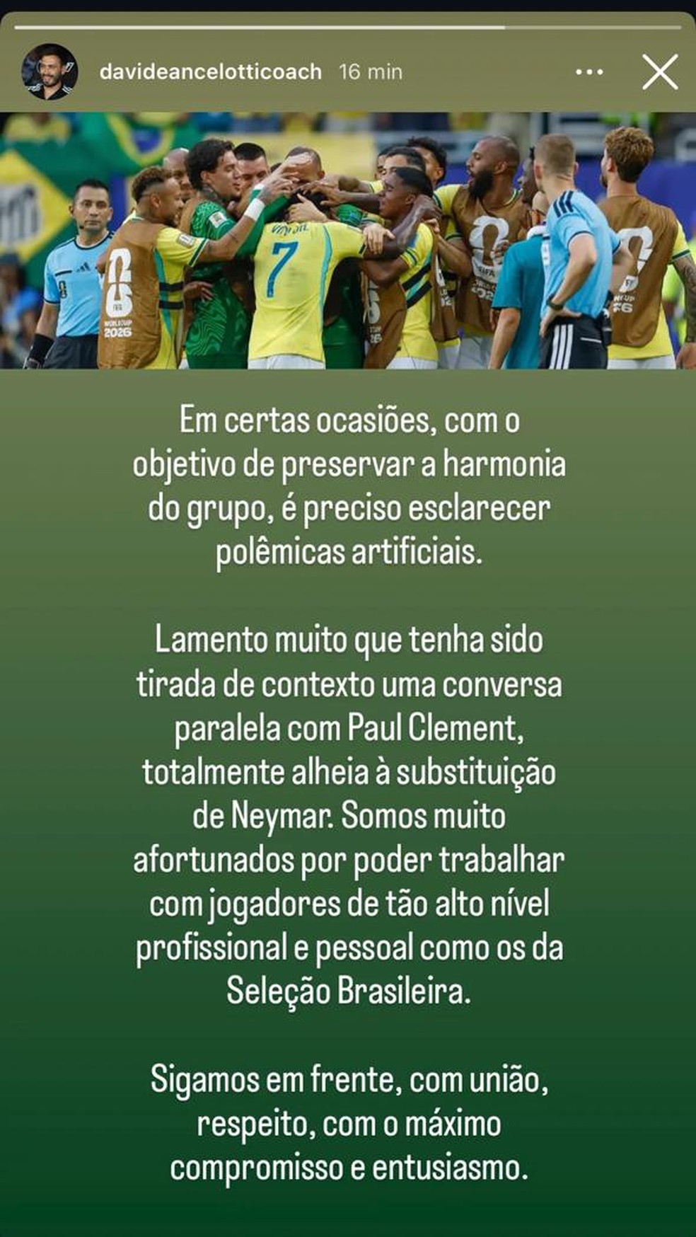 Davide Ancelotti sobre polêmica por suposto gesto em relação a Neymar — Foto: Reprodução
