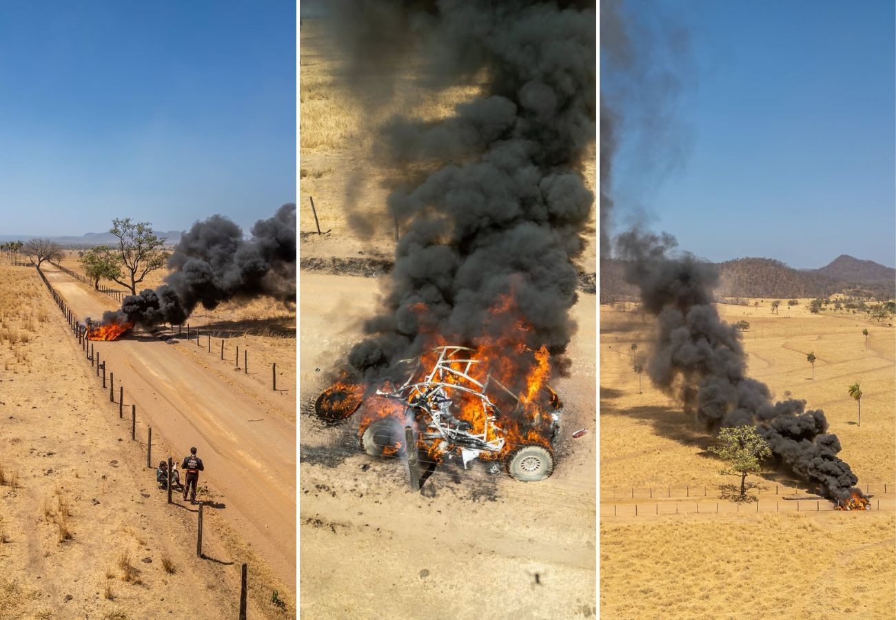 Dupla abandona Rally dos Sertões após UTV pegar fogo na segunda etapa