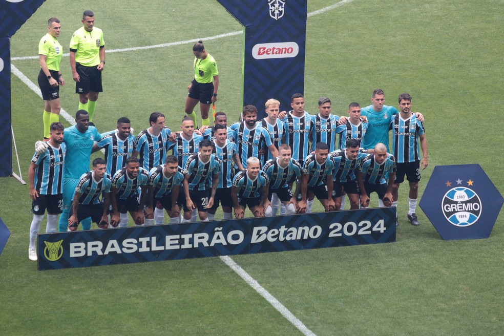 Grêmio antes de jogo com o Corinthians — Foto: Eduardo Moura