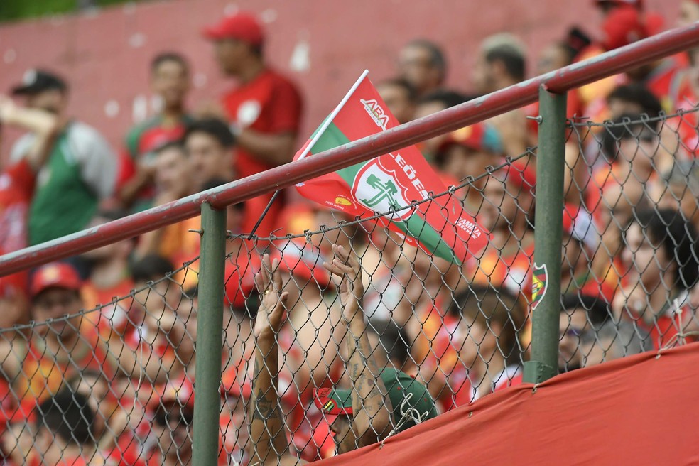 Torcida da Portuguesa em jogo contra o Velo Clube — Foto: Dorival Rosa / Portuguesa