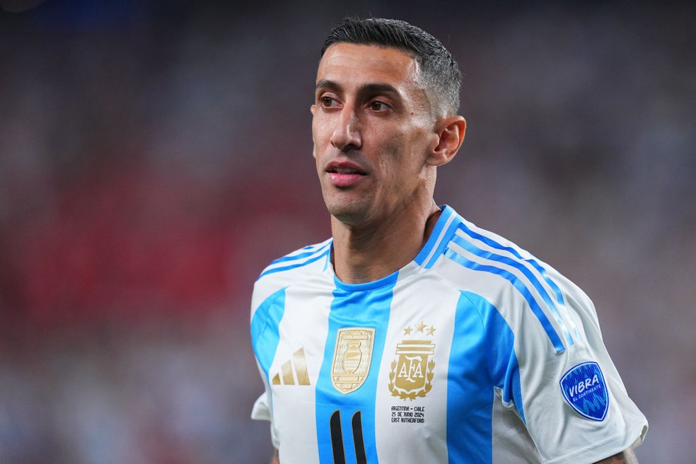 Di María em ação na vitória da Argentina sobre o Chile, na Copa América — Foto: Getty Images