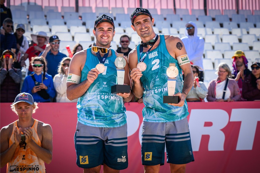 George e André são favoritos ao ouro no vôlei de praia — Foto: Divulgação/FIVB